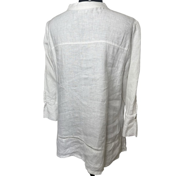 Symple NYC | White Button Down Shirt | 100% Linen | Sz M - Picture 4 of 6